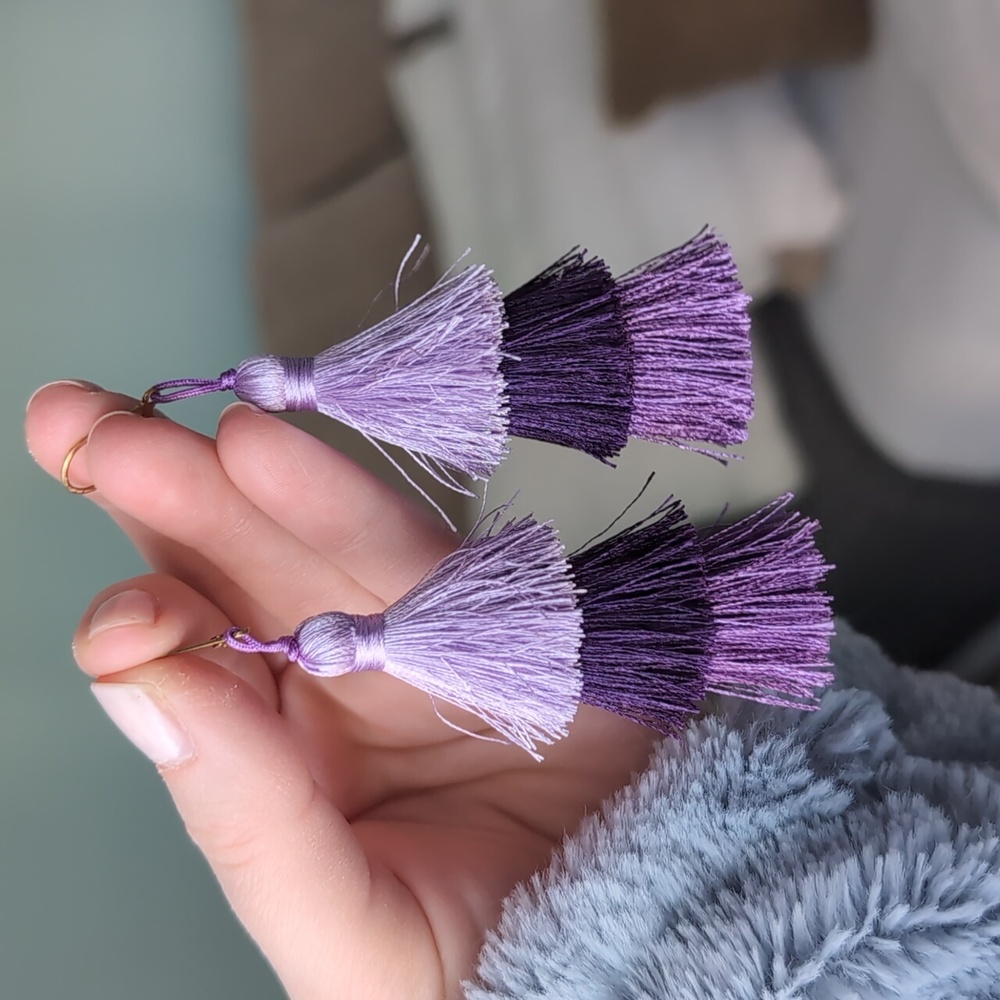 Purple Ombre Tassel Earrings